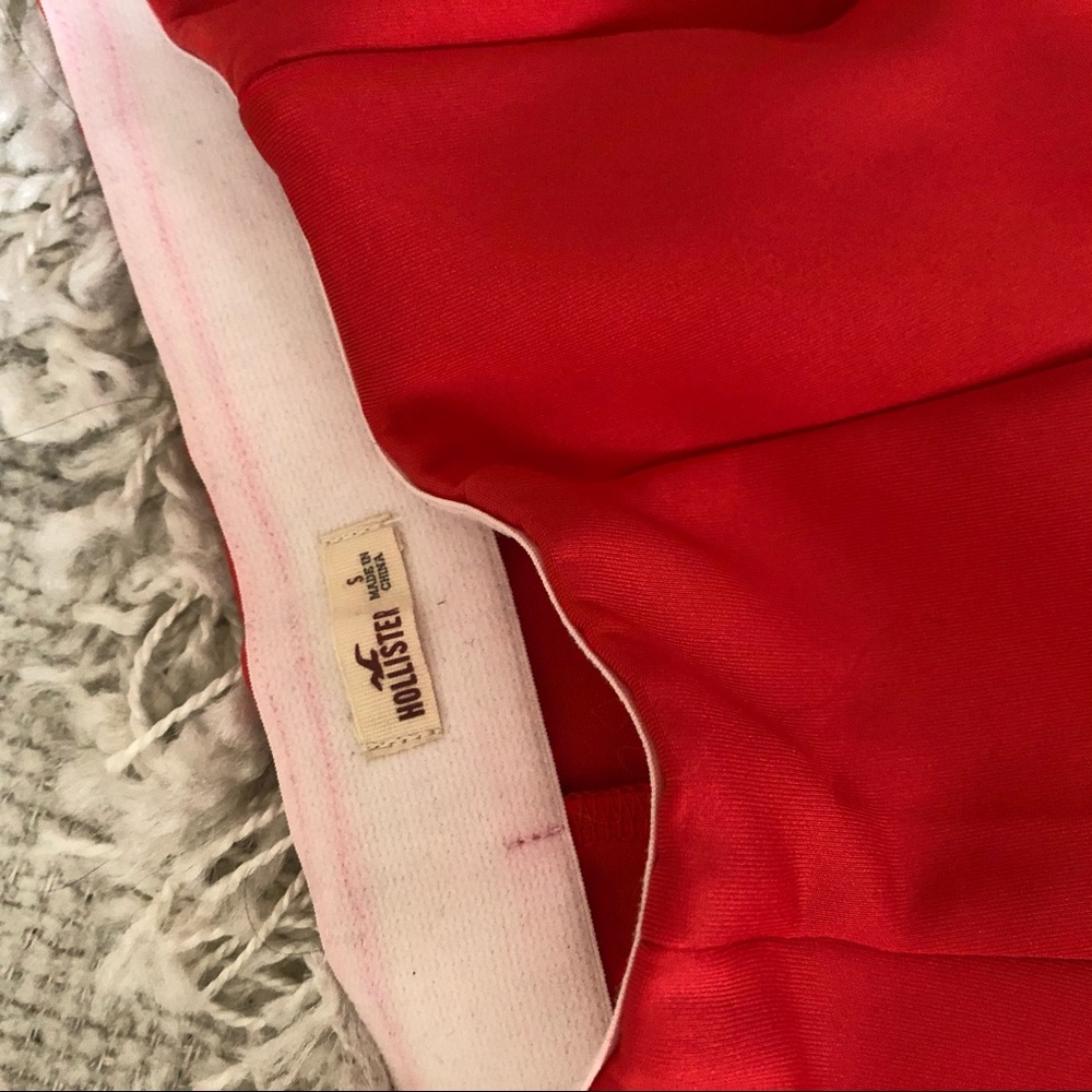 Hollister Hot Skater Skirt Full Circle Mini Skirt - Bright Red / Coral - Picture 6 of 13